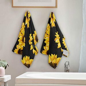 Sunflower Hand Towels 2Pcs 28x14 Inches Dish Washcloth Soft Thin Guest Towel Housewarming Gifts Bath Decorations