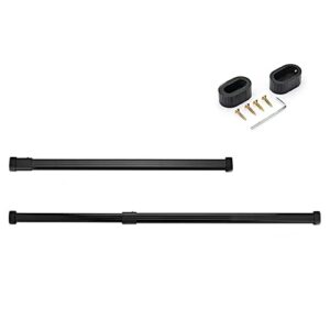 autuwintor adjustable closet rod black closet rods for hanging clothes heavy duty with end supports aluminum alloy oval shape 16-24 inches quantity-1pcs