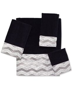 avanti linens - hand towel, soft & absorbent cotton (chevron galaxy collection, black)