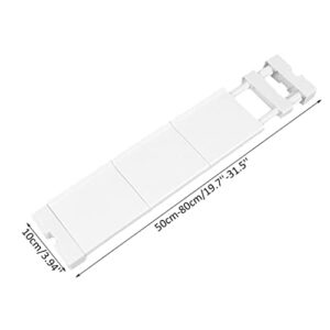 LIYIVNAA Expanding Narrow Closet Shelf Tension Rod Slim Cupboard Divider Hanger Adjustable Cabinet Organization Storage Rack Windowsill Bathroom Shelving Unit for Small Space - White