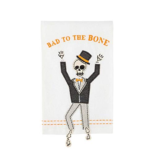 Mud Pie Dangle Leg Halloween Hand Towel (Bone), 21" x 14" (44000040B)