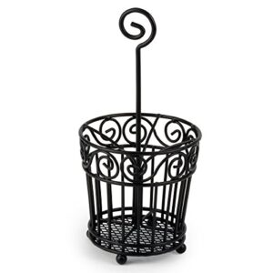 spectrum diversified scroll hair and beauty accessory caddy/holder, black