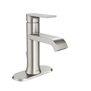 MOEN Genta Single Hole Single-Handle Bathroom Faucet in Spot Resist Brushed Nickel