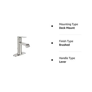 MOEN Genta Single Hole Single-Handle Bathroom Faucet in Spot Resist Brushed Nickel