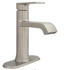 MOEN Genta Single Hole Single-Handle Bathroom Faucet in Spot Resist Brushed Nickel