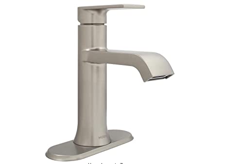 MOEN Genta Single Hole Single-Handle Bathroom Faucet in Spot Resist Brushed Nickel