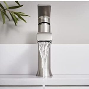 MOEN Genta Single Hole Single-Handle Bathroom Faucet in Spot Resist Brushed Nickel