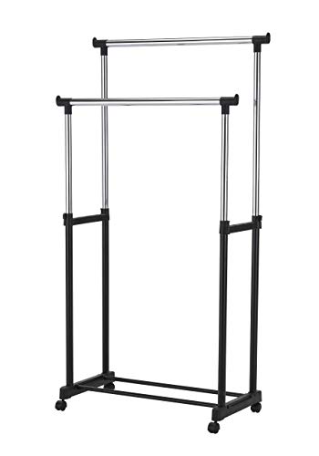 Sunbeam Double Hanging Garment Rack with Wheels