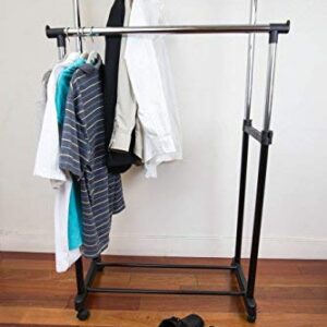 Sunbeam Double Hanging Garment Rack with Wheels