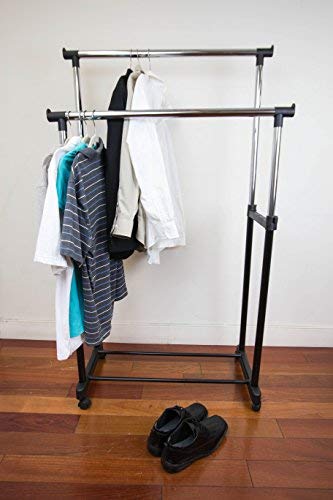 Sunbeam Double Hanging Garment Rack with Wheels