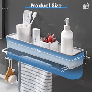 Aomola Shower Caddy 2 Pack, Adhesive Shower Rack with 4 Hook, No Drilling Stainless Steel Shower Shlef, Bathroom Organizer for Kitchen, Washroom