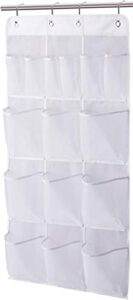 misslo mesh shower organizer hanging 15 pockets over the door bathroom storage, extra large capacity for toiletry accessories, white