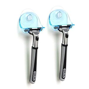 suction cup razor holder for shower wall - 2pcs razor hooks for shower wall - bathroom shaver holder for shower hooks for wall men razor shower holder - women shower razor holder suction cup