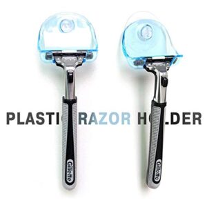 Suction Cup Razor Holder for Shower Wall - 2Pcs Razor Hooks for Shower Wall - Bathroom Shaver Holder for Shower Hooks for Wall Men Razor Shower Holder - Women Shower Razor Holder Suction Cup