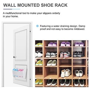 DOITOOL Wall Shoe Rack Mounted Wall Mount Slipper Rack White Hanging Shoe Storage Rack Non- punching Shoe Stand Door Shoe Hangers Bathroom Shoe Holder Wall Mounted Shoe Storage