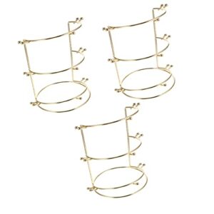 Cabilock 3pcs Three-Tier Towers Alloy Golden Girls Holder Tree Headband Holders Ties Organizer Women Band Necklace Head and Bride Hoop Storage Accessories Stand Supplies Gifts Layer for