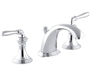 bathroom faucet by kohler, bathroom sink faucet, devonshire collection, 2-handle widespread faucet with metal drain, polished chrome, k-394-4-cp