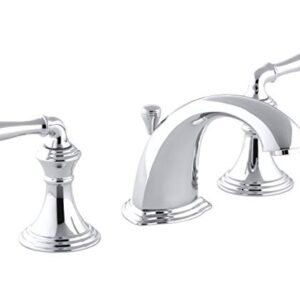 Bathroom Faucet by KOHLER, Bathroom Sink Faucet, Devonshire Collection, 2-Handle Widespread Faucet with Metal Drain, Polished Chrome, K-394-4-CP