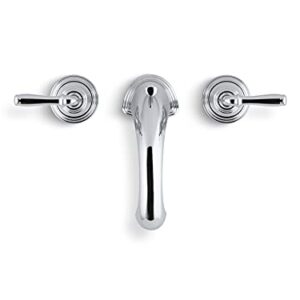 Bathroom Faucet by KOHLER, Bathroom Sink Faucet, Devonshire Collection, 2-Handle Widespread Faucet with Metal Drain, Polished Chrome, K-394-4-CP