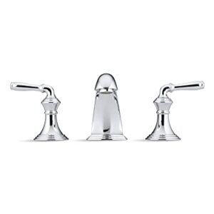 Bathroom Faucet by KOHLER, Bathroom Sink Faucet, Devonshire Collection, 2-Handle Widespread Faucet with Metal Drain, Polished Chrome, K-394-4-CP