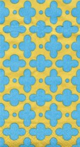 entertaining with caspari dabney lee tile paper guest towels, turquoise, pack of 15