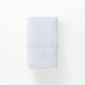 CANNON Luxury 100% Cotton Zero Twist Hand Towels (16" L x 28" W), 500 GSM, Aero Spun, Dobby Hemmed Borders, Super Soft, Thick & Highly Absorbent, Easy to wash (2 Pack, White)