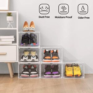 GTMOON Clear Plastic Stackable, 3 Pack Shoe Boxes, Shoe Organizer Box for Closet, Stackable Sneaker Containers Case, Excellent Alternative to Shoe Racks, White10