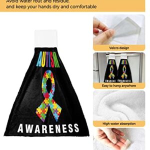 Autism Awareness Kitchen Hand Towels, 18x14 Inches Water Absorbent Hand Towel for Kitchen Decoration, Set of 2 Polyester Soft Hand Towels for Bathroom Decor Modern Inspiration Puzzle Pieces