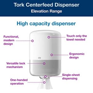 Tork Centerfeed Wall Mounted Dispenser White - M2 + Refill - Soft Centerfeed Hand Towel, Recycled, 6 x 600 Towels