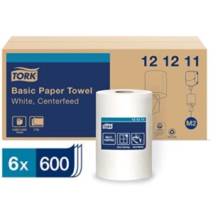 Tork Centerfeed Wall Mounted Dispenser White - M2 + Refill - Soft Centerfeed Hand Towel, Recycled, 6 x 600 Towels