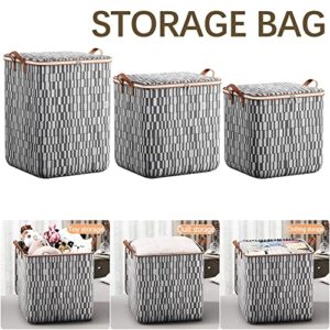 Foldable Clothes Storage Bins, Wardrobe Sorting Storage Box, Stackable Closet Organizer with Carry Handles, for Organizing Bedroom, Closet, Clothing, Comforter (L)