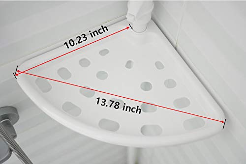 Prince Hanger, One Touch Adjustable Corner Shower Caddy, PHUS-0081, White, Coated Steel, Made in Korea