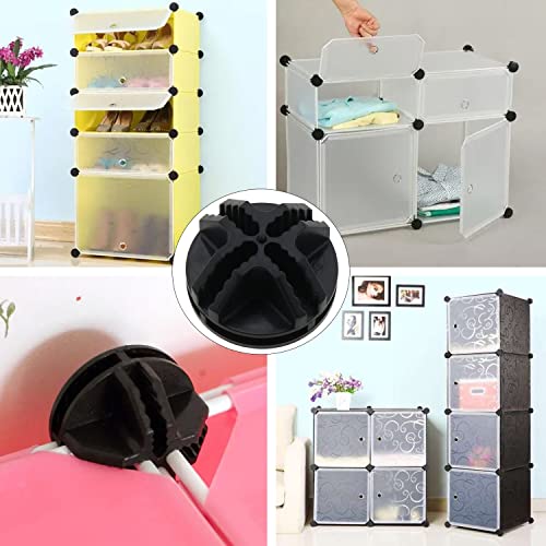 E-outstanding 10PCS Plastic Wire Grid Cube Storage Shelving Unit Connectors Closet Clasp Buckle Clip Wire Cube Connectors, Black