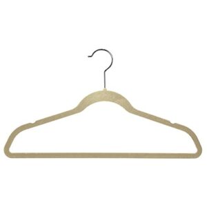 econoco hsl17pc50 velvet hanger with notches, tan/camel color (pack of 50)
