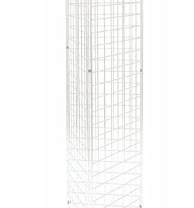 Only Garment Racks #1945W(1) + #1900W(3) + #1904W(9) White Triangle Grid Tower with Casters