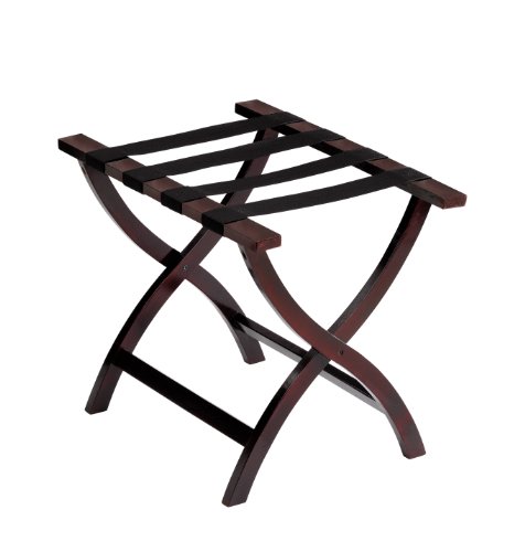 Wholesale Hotel Products Premium Contoured Leg Wooden Luggage Racks (Mahogany Finish)