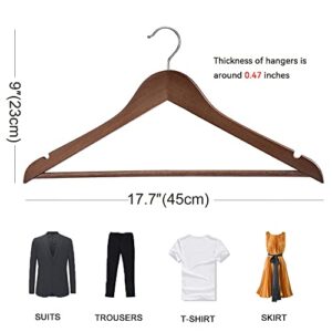 Forhimily Wooden Hanger for Coats-Pack of 20.Wood Suit Hangers,Heavy Duty Hangers with Precisely Cut Notches.Clothes Hangers Wooden Retro for Shirt Coat Jacket Dress