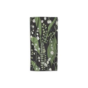 moslion lily hand towels 30lx15w inch valley fern floral buds leaves stems hand drawn wildflower spring plant hand towels kitchen hand towels for bathroom soft polyester-microfiber