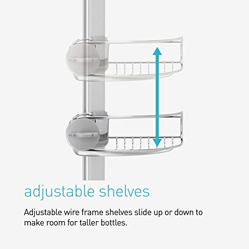 simplehuman Corner Shower Caddy, Stainless Steel and Anodized Aluminum