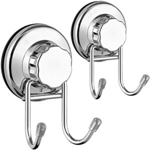 SANNO Powerful Vacuum Suction Cup Shower Caddy/Two Suction Hooks Basket for Shampoo Combo Organizer Basket Stainless Steel Holder for Bathroom Storage Stainless Steel (Set of 3)