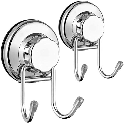 SANNO Powerful Vacuum Suction Cup Shower Caddy/Two Suction Hooks Basket for Shampoo Combo Organizer Basket Stainless Steel Holder for Bathroom Storage Stainless Steel (Set of 3)