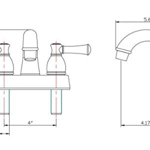 Dura Faucet RV Designer Two Handle Arc Spout Bathroom Faucet (Brushed Satin Nickel) - for Recreational Vehicles, Motorhomes, Travel Trailers and More