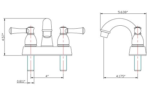 Dura Faucet RV Designer Two Handle Arc Spout Bathroom Faucet (Brushed Satin Nickel) - for Recreational Vehicles, Motorhomes, Travel Trailers and More