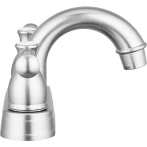 Dura Faucet RV Designer Two Handle Arc Spout Bathroom Faucet (Brushed Satin Nickel) - for Recreational Vehicles, Motorhomes, Travel Trailers and More