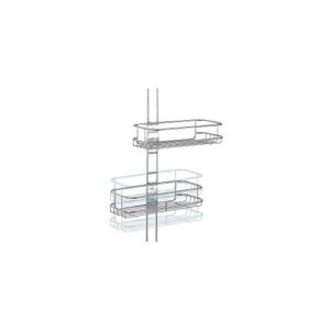 InterDesign Linea Adjustable Shower Caddy - Bathroom Storage Shelves for Shampoo, Conditioner and Soap, Silver