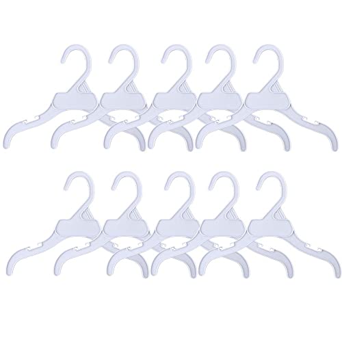 10Pcs Plastic Pet Clothes Hanger,Non-Slip Solid Apparel Hangers Plastic Clothing Rack for Dog Product Accessories(L,White)