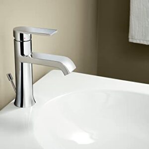 Moen Genta LX Chrome One-Handle Single Hole Modern Bathroom Sink Faucet with Optional Deckplate, 6702