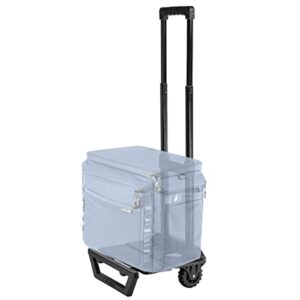 clevermade sequoia wheeled rolling trolley for coolers; rugged, outdoor, all terrain wheels for transporting and hauling up to 100 lbs. of gear, black
