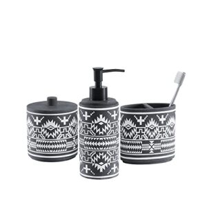 pendleton – spider rock 3 piece bath set – lotion dispenser, toothbrush holder, and jar with lid