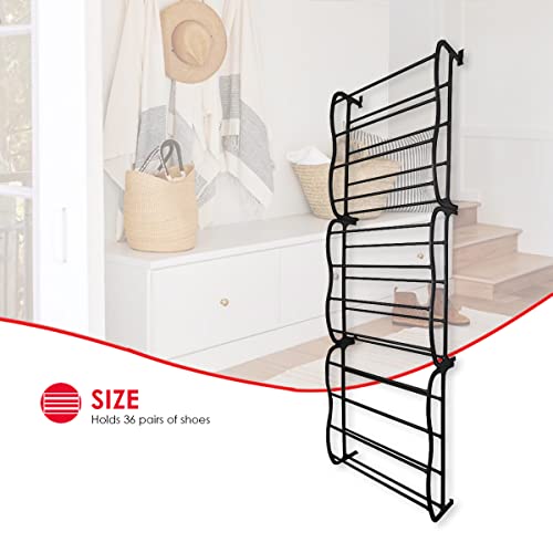 Home Basics OTD 36 Pair Shoe Rack, Black